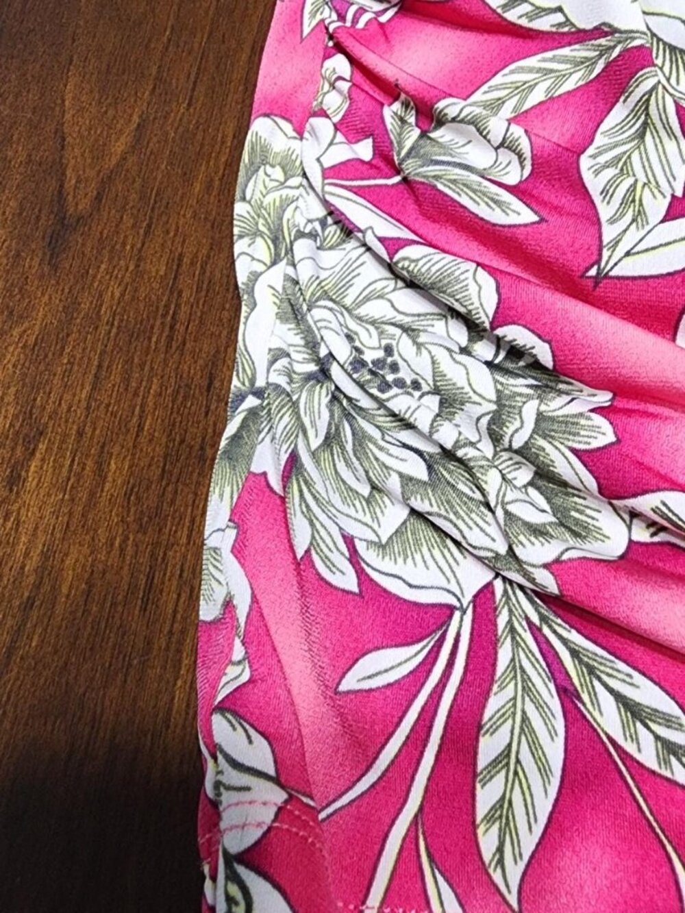 Worthington Woman 3X Pink Floral Cowl Neck Ruched Top - Picture 5 of 10